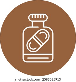 Pill jar Outline Circle Style Icon Design