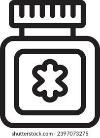 Pill jar single vector line icon