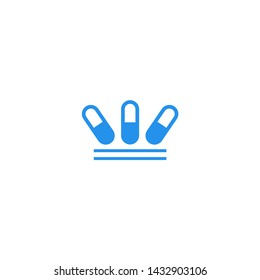 pill king crown logo vector icon illustration