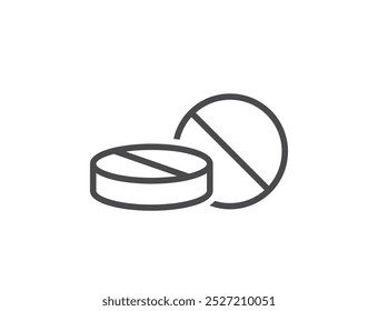 pill line icon. medicament and pharmaceutical symbol. isolated vector medical image