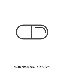 Pill line icon, outline vector sign, linear style pictogram isolated on white. Symbol, logo illustration. Editable stroke. Pixel perfect