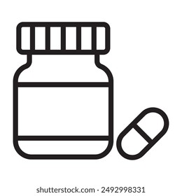 Pill line icon. vector illustration.