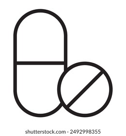 Pillenlinien-Symbol. Vektorillustration.