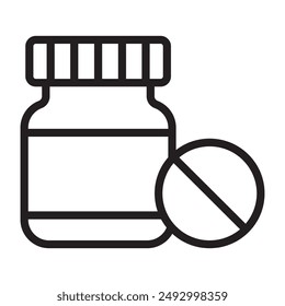 Pill line icon. vector illustration.