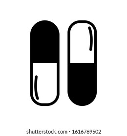 Pill, linear style sign for mobile concept and web design. Symbol, logo illustration isolated on white background EPS Vector
