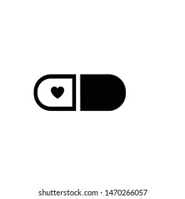 Pill logo design. Pill health icon vector