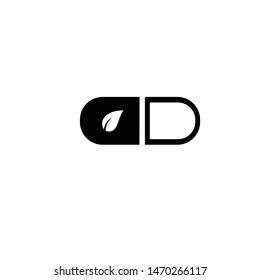 Pill logo design. Pill health icon vector