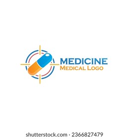 Logotipo de píldora, logotipo de medicamentos, logotipo antibiótico, logotipo de apertura de píldoras, medicamento