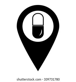 Pill - map pointer vector icon