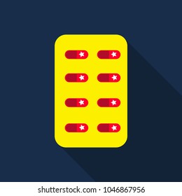 Pill . Medical capsule .Isometric vector illustration