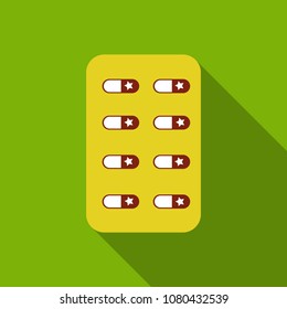 Pill . Medical capsule .Isometric vector illustration