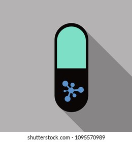 Pill . Medical capsule .Isometric vector illustration