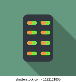 Pill . Medical capsule .Isometric vector illustration