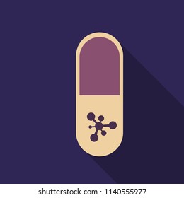 Pill . Medical capsule .Isometric vector illustration