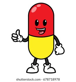 Pill or Medicine Cartoon Character