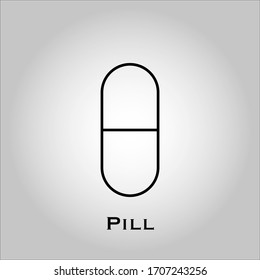 Pill (medicine) flat icon vector. Isolated objects. Vector illustration. Simple vector for Graphic design. Medical, health care, antibiotic Concept. 