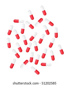 Pill on a white background. Illustration