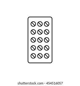 Pill outline vector icon illustration 