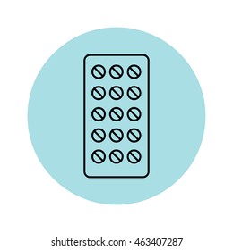 Pill outline vector icon illustration 
