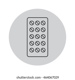 Pill outline vector icon illustration 