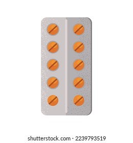 pill pack design over white