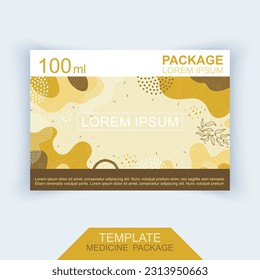 Plantilla de empaquetado de píldoras. Diseño del envase de medicamentos. Ilustración vectorial. 