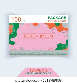 Pill packaging template. Medicine packaging layout. Vector illustration. 