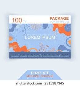 Pill packaging template. Medicine packaging layout. Vector illustration. 