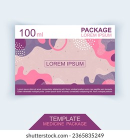 Pill packaging template. Medicine packaging layout. Vector illustration. 