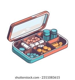 Pill packet isolated on white background icon isolated