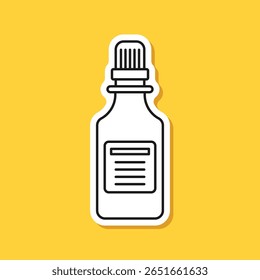 Pill paper sticker icon in flat style. Drug vector illustration on isolated background. Medicine pharmacy sign business concept.