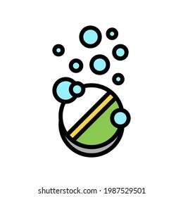 Pill Phytotherapie Farbe Symbol Vektorgrafik. Phytotherapie-Schild. einzelne Symbolillustration