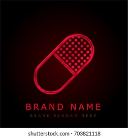 Pill red chromium metallic logo