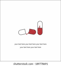 pill with red hearts