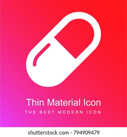 Pill red and pink gradient material white icon minimal design