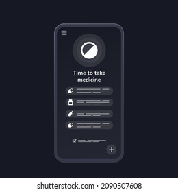pill reminder app, mobile ui design