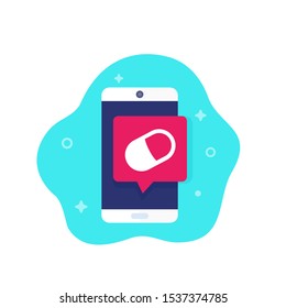 Pill Reminder App, Vector Icon