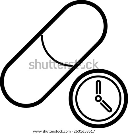 Pill reminder icon with clock