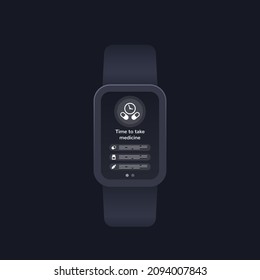 Pill Reminder Medical App In Smart Watch