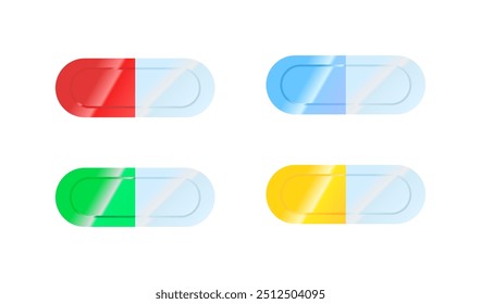 Ícones de conjunto de pílulas. Estilo plano. Ícones de vetor.