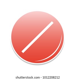 Pill sign illustration. Vector. Reddish icon with white and gray shadow on white background. Isolated.