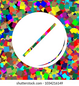 Pill sign illustration. Vector. White icon on colorful background with seamless pattern from squares.