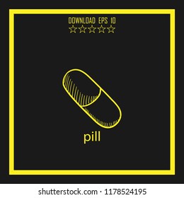pill sketch vector icon