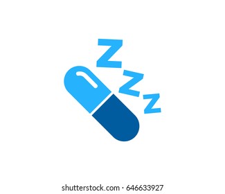 Pill Sleep Icon Logo Design Element