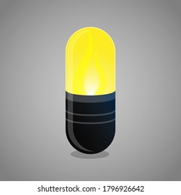 Vector de iluminación de súper potencia de la píldora