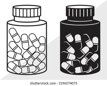 Pill SVG Printable Vector Illustration