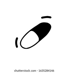 Pill or tablet capsules in hand drawn doodle style isolated on white background. Coronavirus vaccine 2019-nCoV. Vector stock outline illustration. Single. Sign element. Medical equipment. Line art.