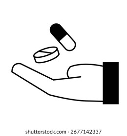 Píldora y tableta Vector plano de la ilustración del logotipo del icono aislado, conveniente para el Diseño web, logotipo, App y más