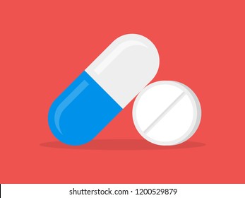 Pill and tablet icon.