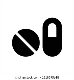 icono del comprimido de píldora sobre fondo blanco